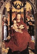 Hans Memling, Virgin and Child Enthroned with two Musical Angels